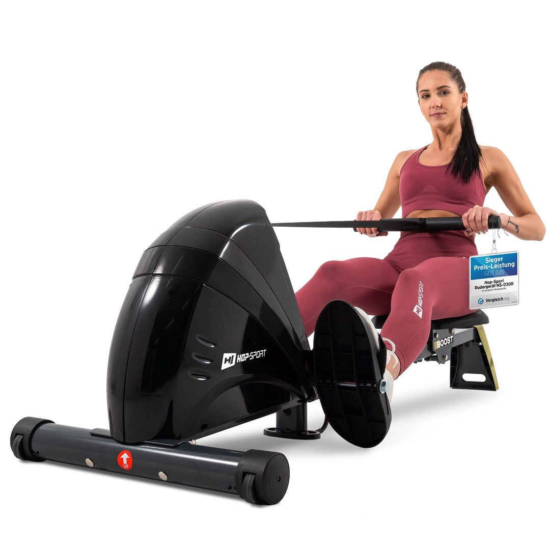 Hop-Sport Rudergerät Boost, Magnetbremssystem, LCD Display, 10 Widerstandsstufen, Klappbar, Cardioge