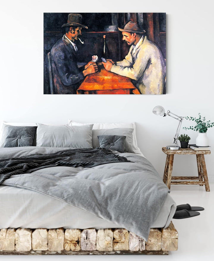 Paul Cézanne - Die Kartenspieler als Leinwandbild / Grösse: 100x70 cm / Wandbild / Kunstdruck / fert