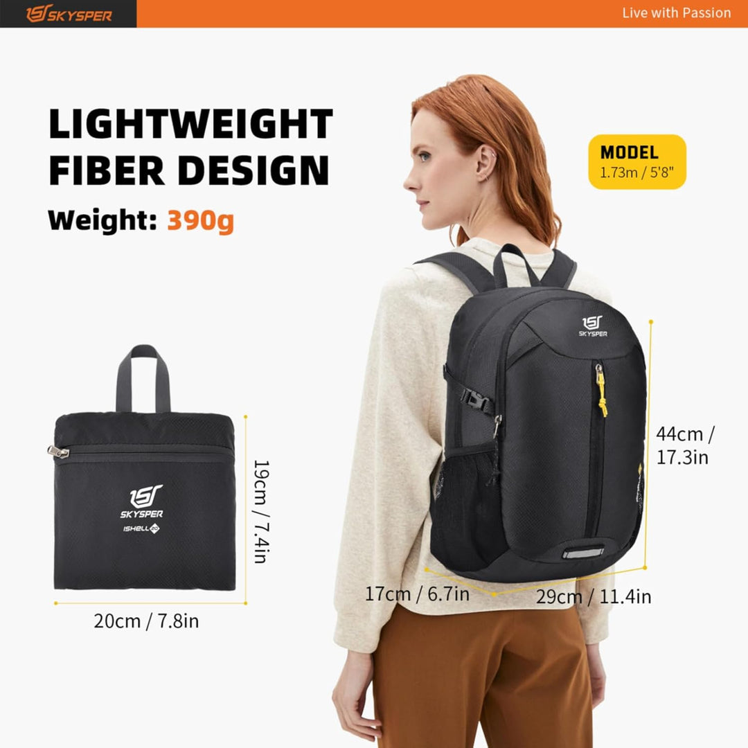 SKYSPER 20L Faltbarer Rucksack Ultraleicht Tagesrucksack Wasserfest Daypack Reiserucksack Wanderruck