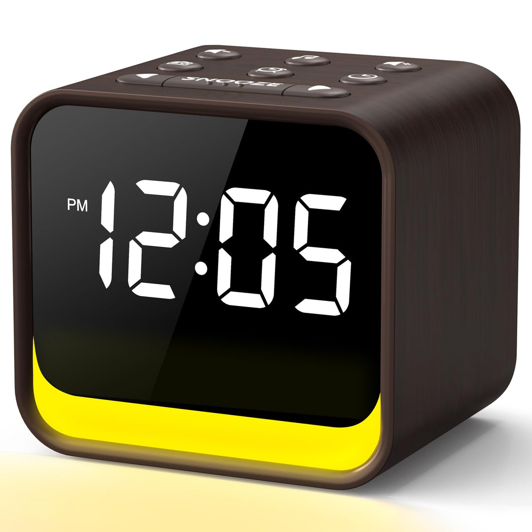REACHER Radiowecker für das Schlafzimmer, Digitale FM Radiouhr mit Weissrausch-Soundmaschine, 9 Alar