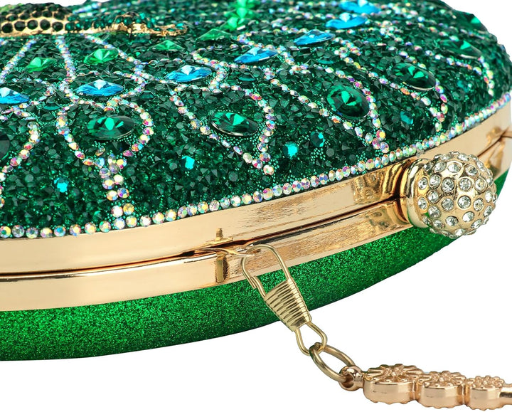 Vintage Clutch Damen, Glitzernde Kleine Abendhandtasche Schultertasche für Hochzeit, Party und Ball