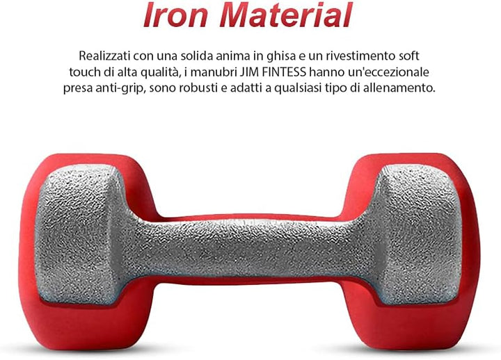 JIM Paar Hanteln 2 x 2 kg Sechskant Neopren