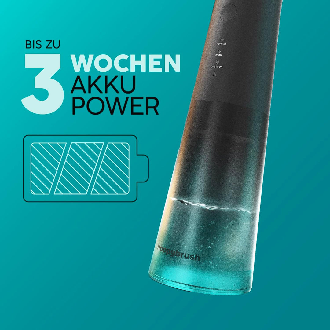 happybrush® Munddusche - TESTSIEGER* – 100 Tage testen - Kabelloser Water Flosser für Zahnreinigung