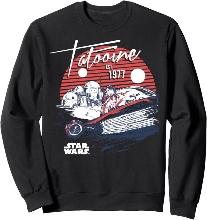 Star Wars Luke Skywalker Tatooine Est 1977 Striped Poster Sweatshirt