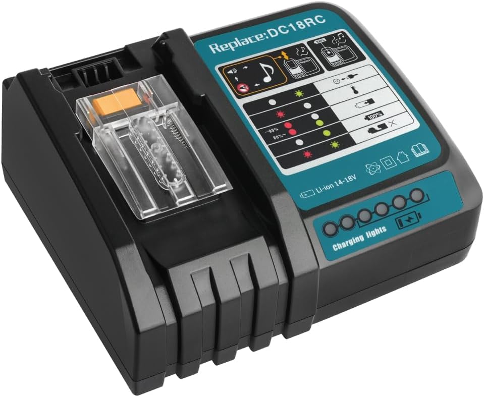 Waitley Schnellladegerät DC18RC kompatibel mit Makita 14,4 Volt und 18 Volt Akku