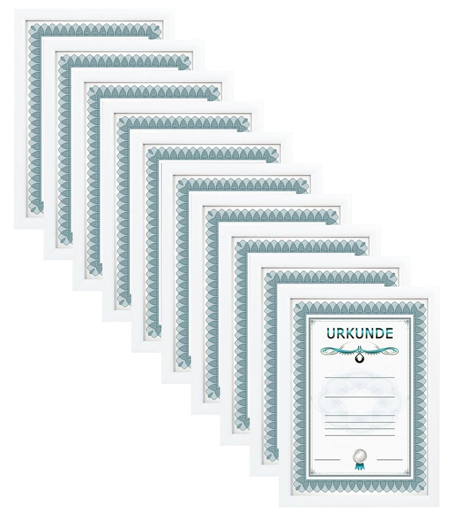 IDEAL TREND 2er 3er 5er 10er Pack Dokument Bilderrahmen 21x29,7 DIN A4 Urkunde Foto Rahmen: Farbe: 1