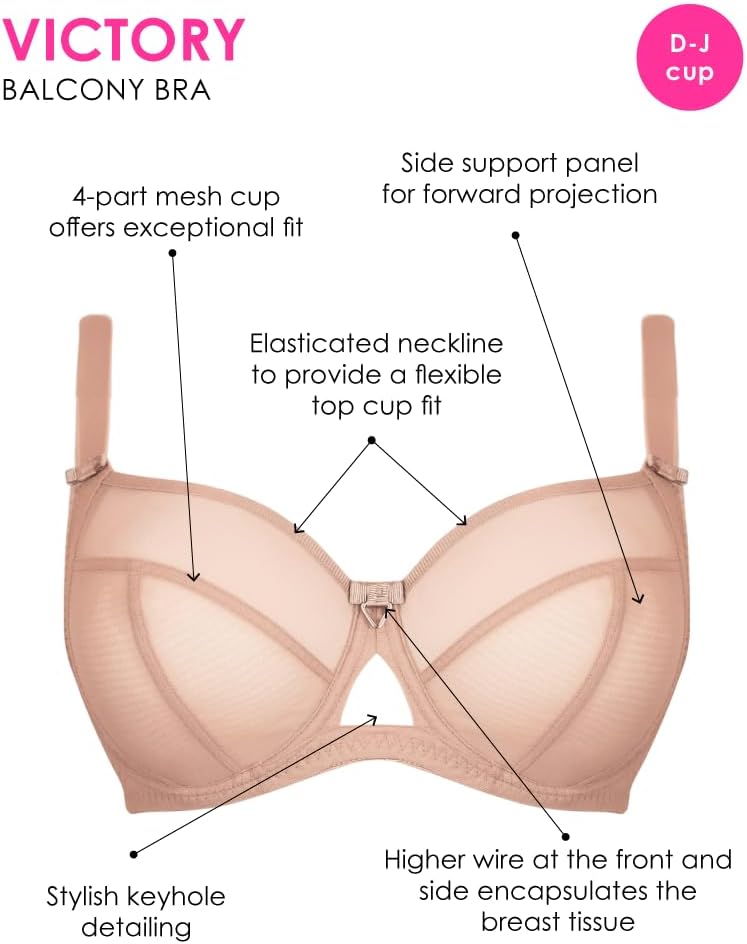Curvy Kate Damen Victory Balconette BH für den Alltag, Beige (Latte), 75J