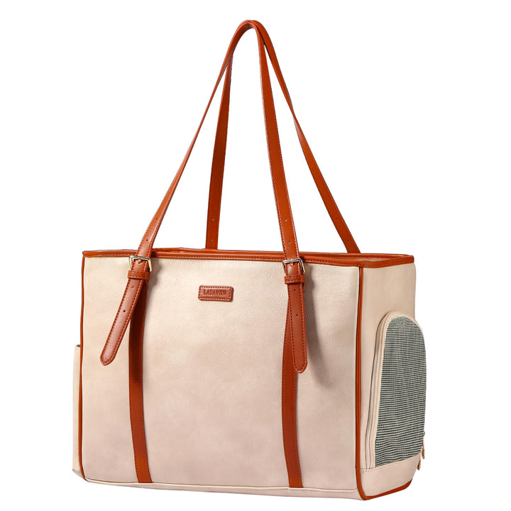 Lasaviin Modische Hunde-Geldbörse, Haustier-Tragetasche, Ledertasche für kleine Hunde, Katzen, Welpe