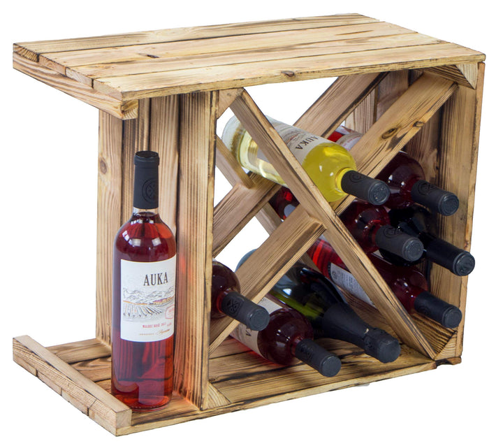 Kistenkolli Altes Land geflammtes Weinregal X Masse 50x40x27cm Regalkiste Flaschenablage Weinregal A