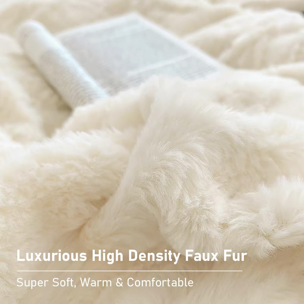 AShanlan Plüsch Bettwäsche 135x200 4teilig Winter Warme Flauschig Cashmere Touch Bettbezug Teddy Fle
