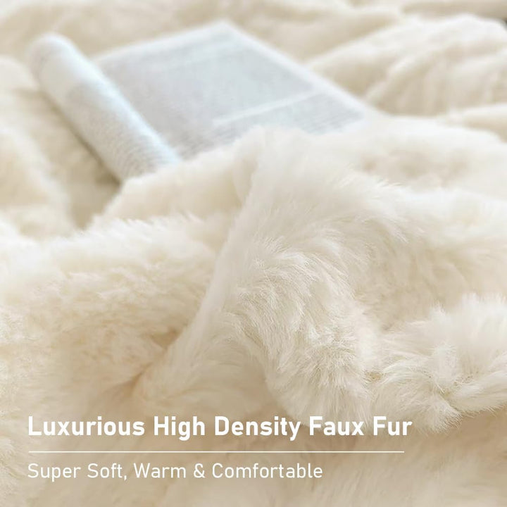 AShanlan Plüsch Bettwäsche 135x200 4teilig Winter Warme Flauschig Cashmere Touch Bettbezug Teddy Fle