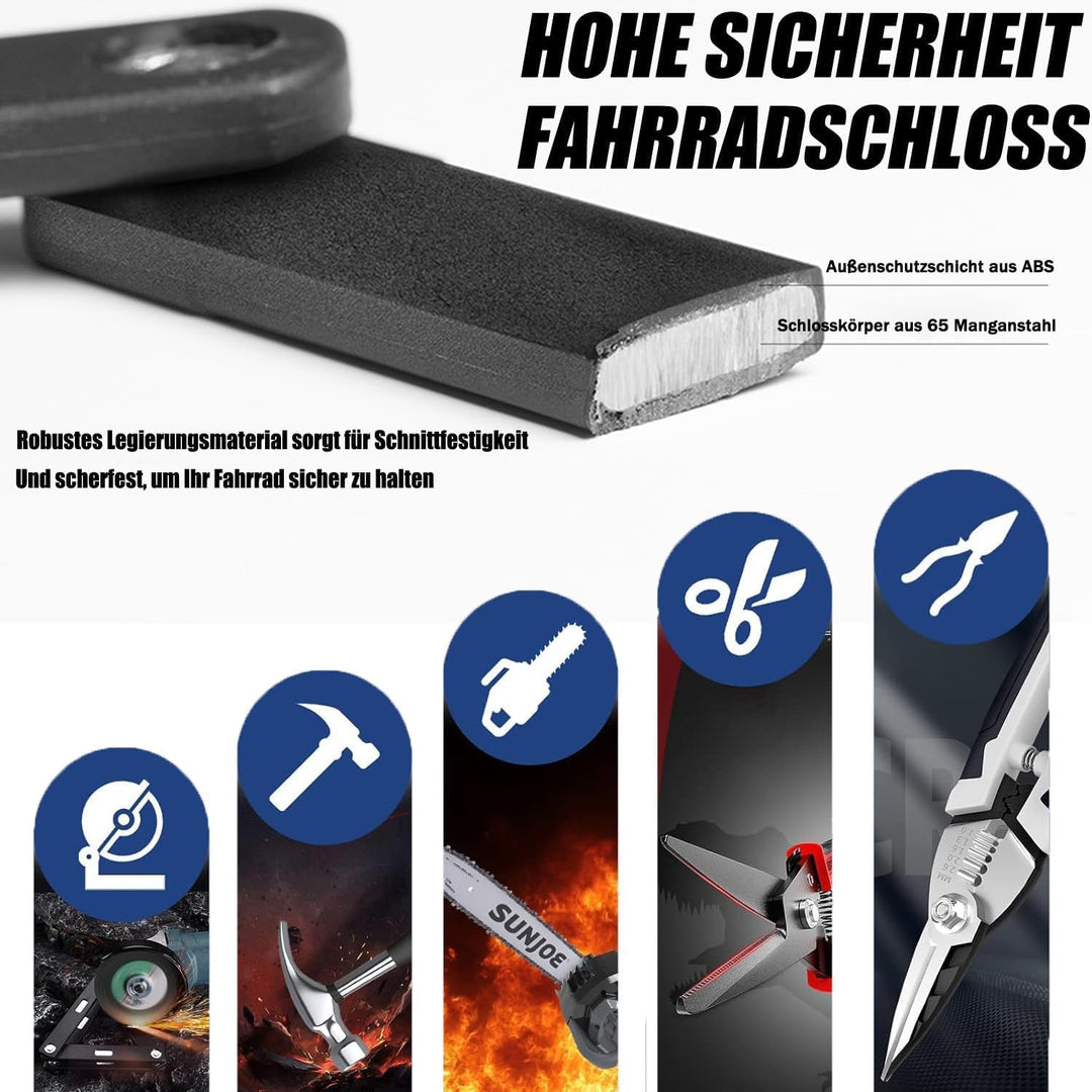 Fahrradschloss Fingerabdruck, Faltschloss Fahrrad, Elektronisches Kabelschloss, Smartes Klappbares F