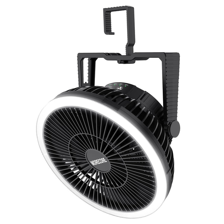 10.000 mAh wiederaufladbarer batteriebetriebener Campingventilator mit LED-Laterne, tragbarer Ventil