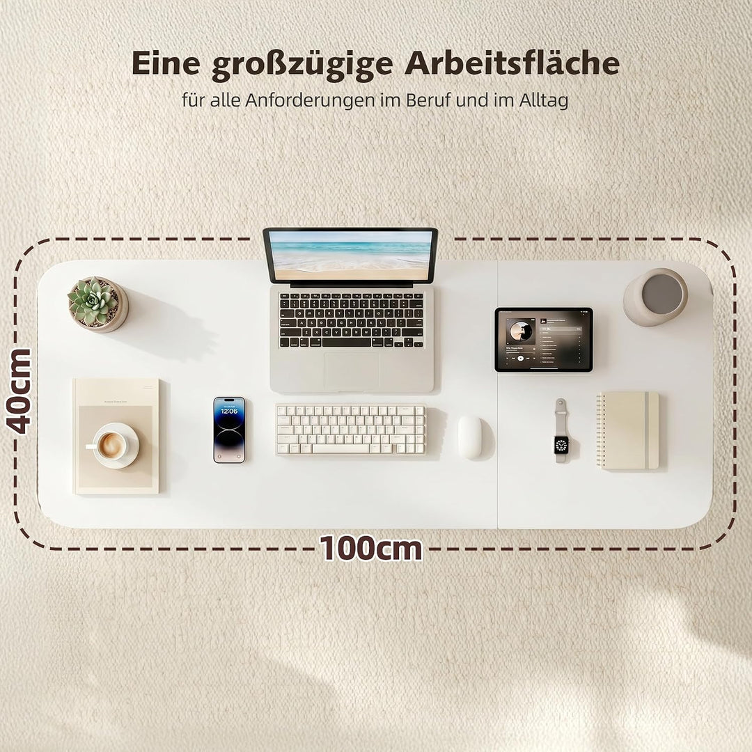 100cm Höhenverstellbarer Beistelltisch Grosser Platte, Rollen mit Feststellbremsen, Gasdruckfeder, s