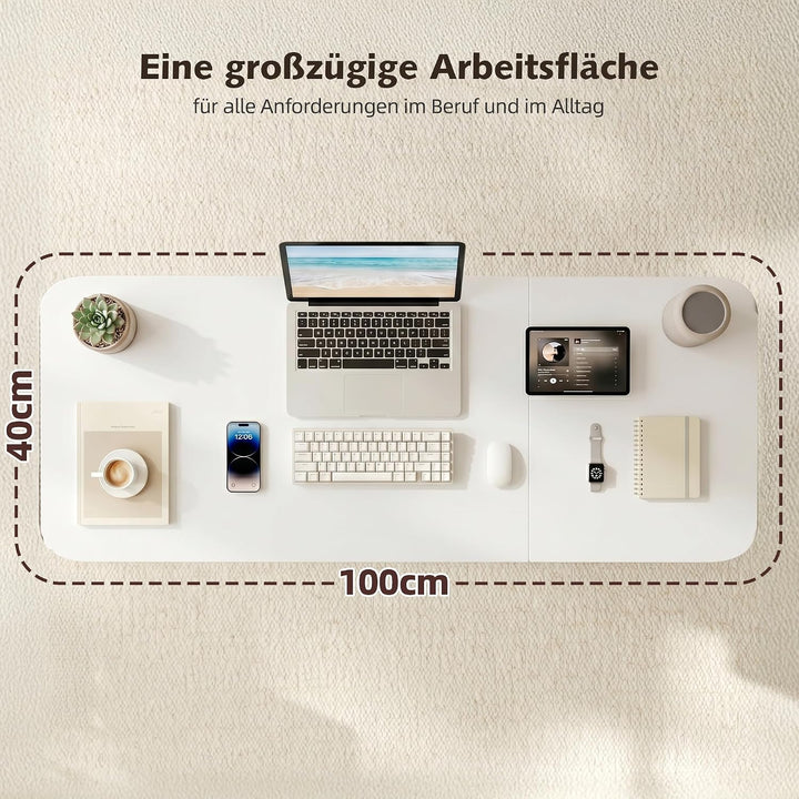 100cm Höhenverstellbarer Beistelltisch Grosser Platte, Rollen mit Feststellbremsen, Gasdruckfeder, s