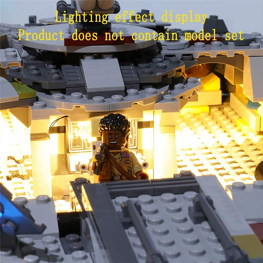 GEAMENT LED-Licht-Set für 2019 Star Wars Millennium Falcon Kompatibel mit Lego 75257 Raumschiff Mode