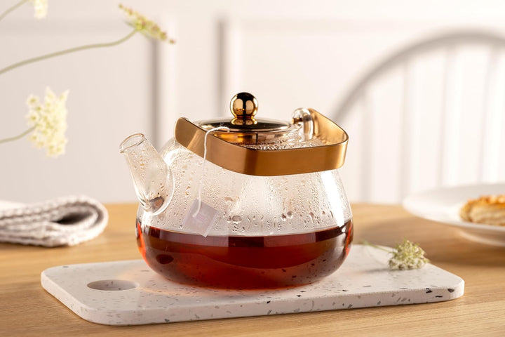 LEONARDO HOME Tè per Te Teekanne mit herausnehmbarem Siebeinsatz - Teekessel aus Glas mit Deckel und