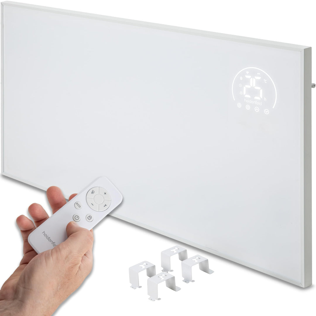 Heidenfeld Infrarotheizung HF-HP140 | 800 Watt bis 20 m² | 3in1 Steuerung via App | Fernbedienung |
