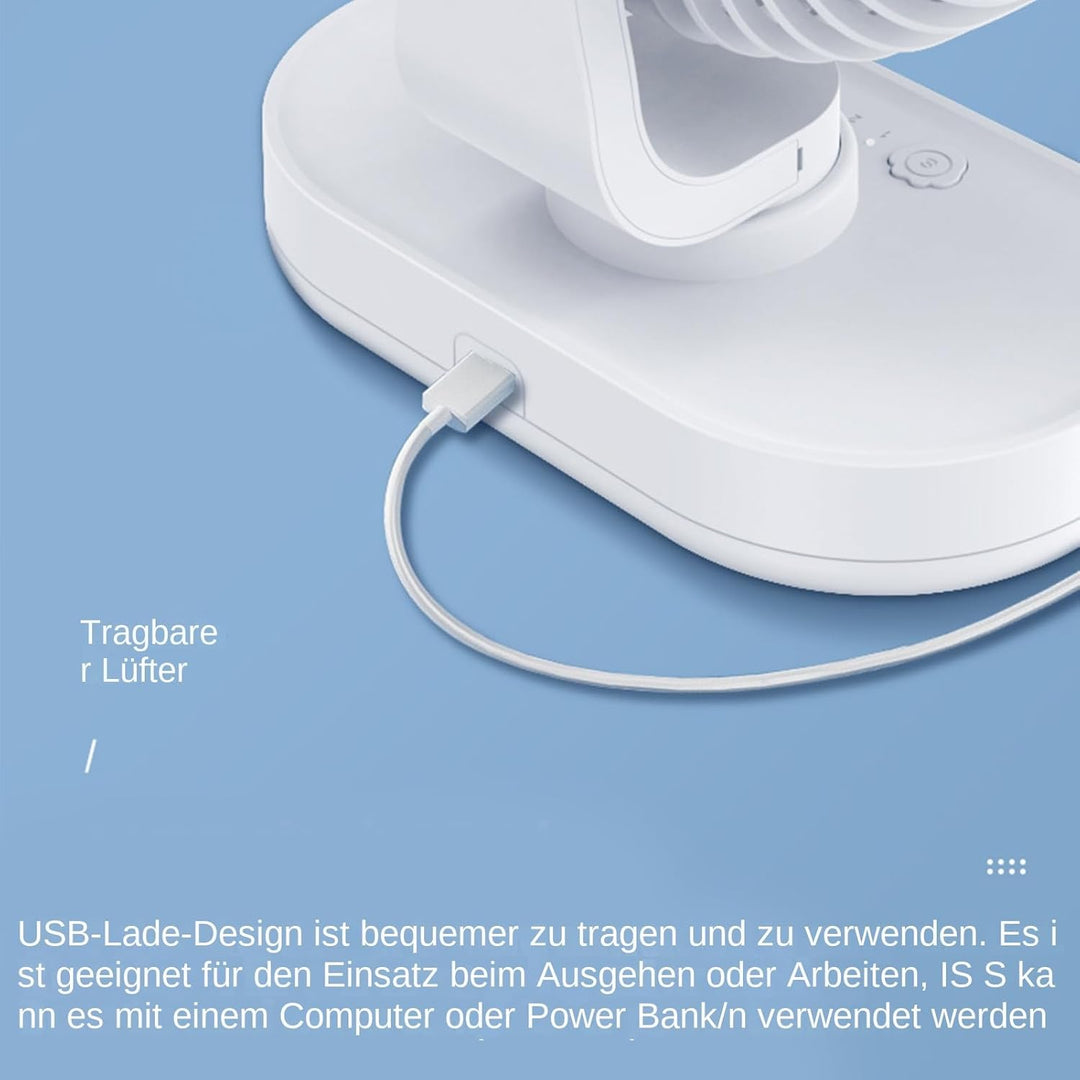 Tischventilator, Oszillierender Kühlventilator, 4 Geschwindigkeitsstufen Kompaktkühler Mit Leichtem