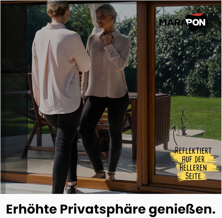 MARAPON® Sonnenschutzfolie Fenster innen [75x400 cm] Fensterfolie Sonnenschutz von innen durchsichti