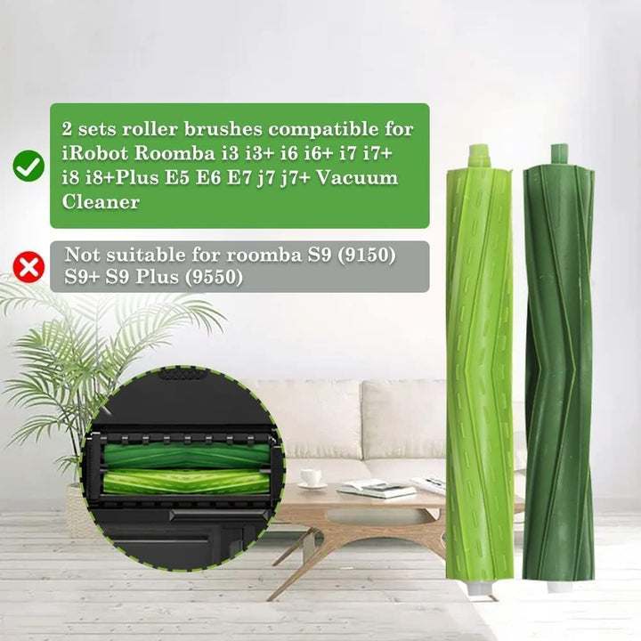 2 Set Ersatzrollen Bürsten Kompatibel für iRobot Roomba E & I & J Serie, i7 i7+ i3 i3+ i6+ i8+ j7 j7