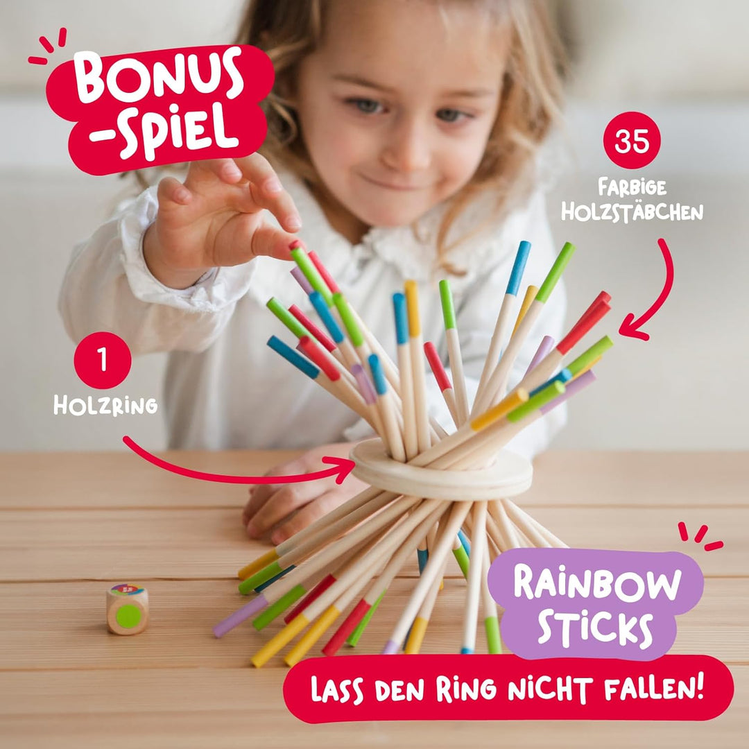 Nene Toys BALLFALL, Montessori Spielzeug ab 3 Jahren - Pädagogisches Brettspiel mit bunten Stäben, W