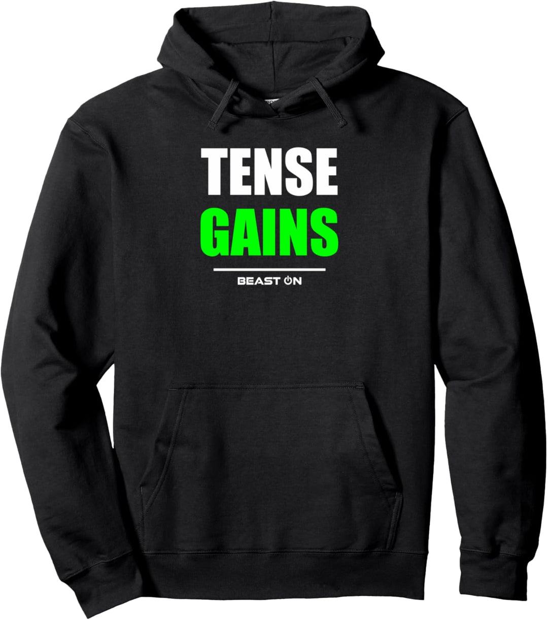 Tense Gains Gym Fitness Workout Bodybuilding Gains Grün Pullover Hoodie