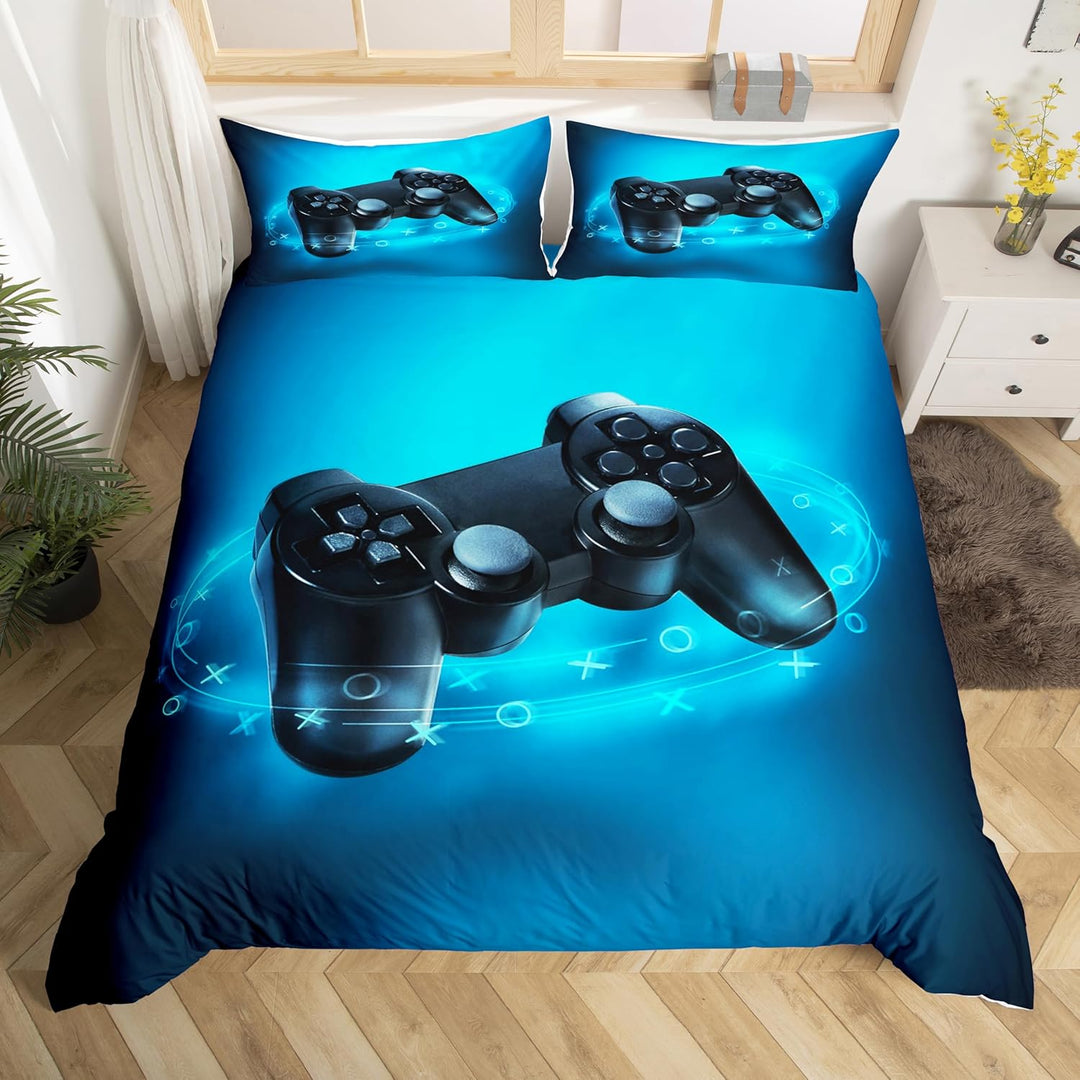Kinderspiele Bettbezug-Set, Teens Gamepad Bettwäsche-Set 155X220, Moderne Vr Spieler Tröster-Abdecku