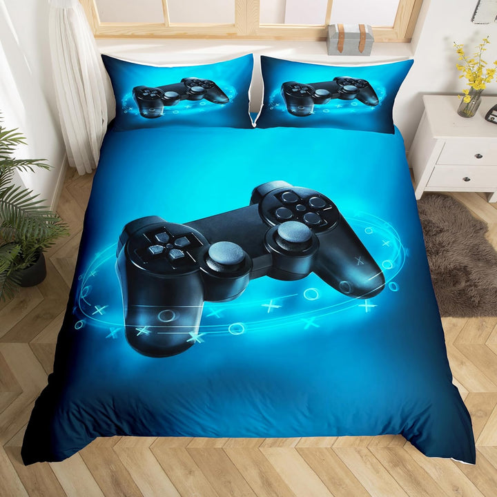 Kinderspiele Bettbezug-Set, Teens Gamepad Bettwäsche-Set 155X220, Moderne Vr Spieler Tröster-Abdecku