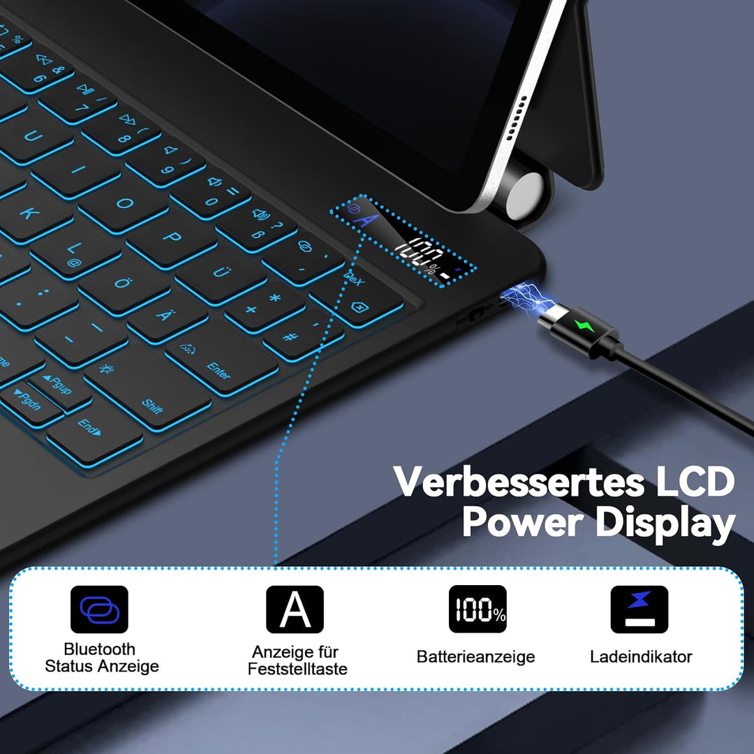 Bettdow für Samsung Galaxy Tab S10 Lite/Tab S10 FE/Tab S9 FE 10.9" und Tab S9 11" Tastatur Hülle, Sc