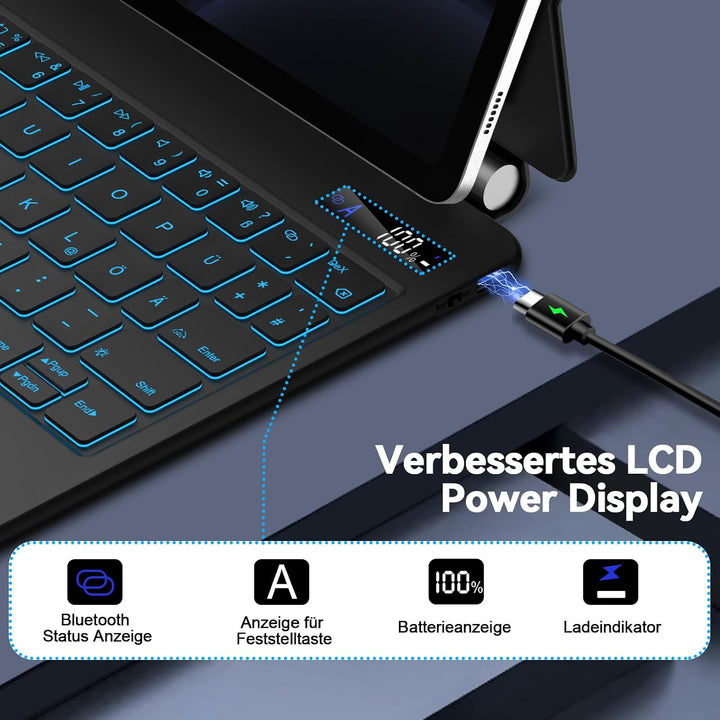 Bettdow für Samsung Galaxy Tab S10 Lite/Tab S10 FE/Tab S9 FE 10.9" und Tab S9 11" Tastatur Hülle, Sc
