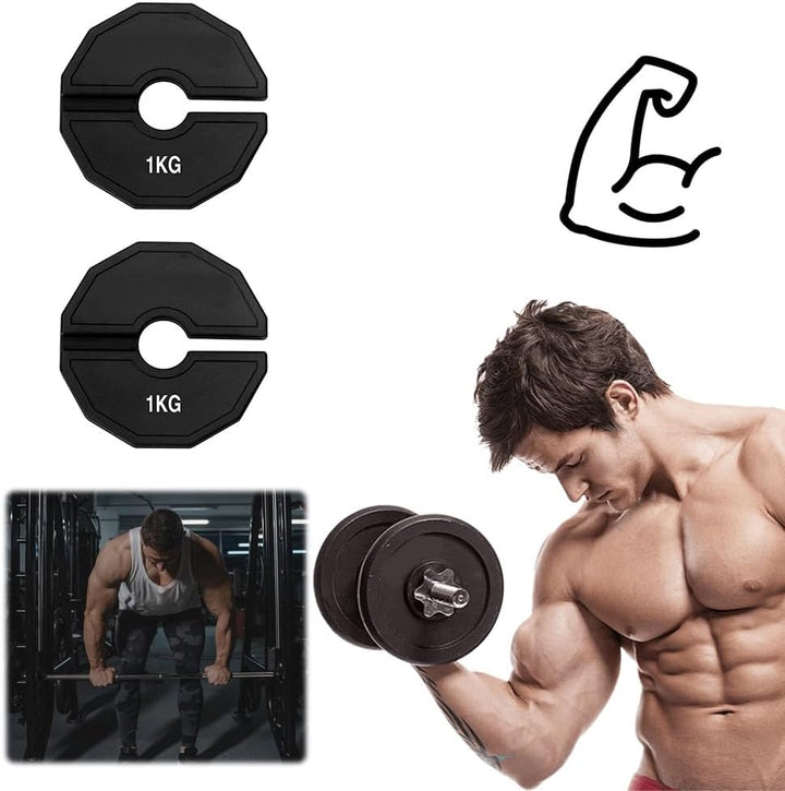 Gummifraktionsplatten 2pcs 1 Kg Fitnessstudio Micro-Platten Hantel-Add-On-Gewichtsplatte Änderung Br
