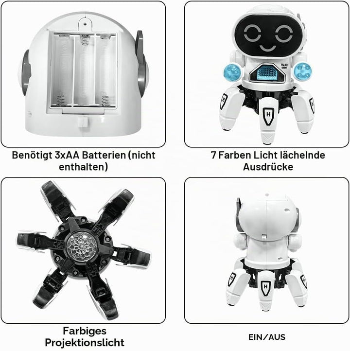 YATOSEEN Kinder Roboter Spielzeug, Begleitroboter für Kinder, mit Bunter Lichtprojektion, Tanzen, Si