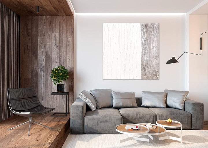YS-Art Luxus Abstrakt Acryl Gemälde auf Leinwand Life 4 handgemalt Wandbilder Wohnzimmer modern Wohn
