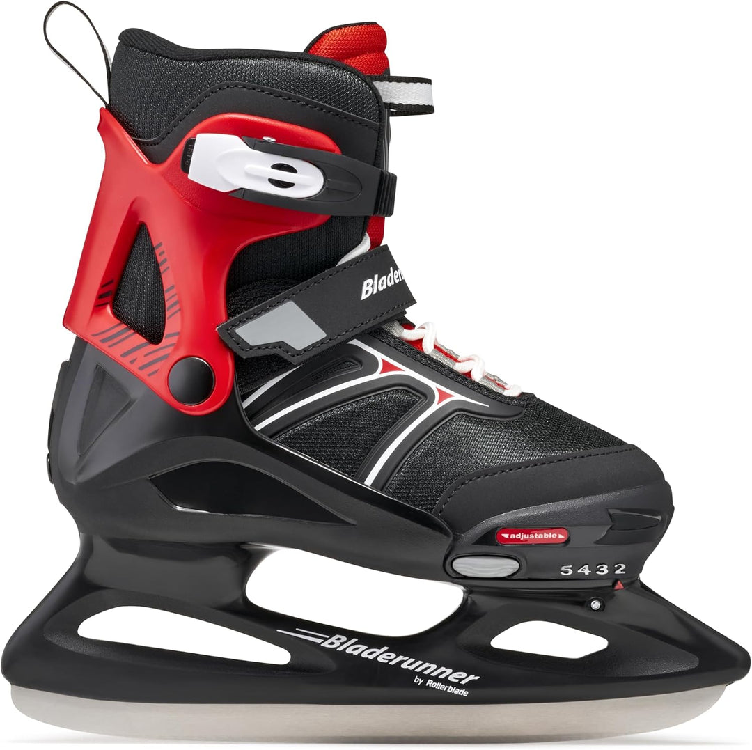 Bladerunner Micro XT Ice Schlittschuh Grössenverstellbar, Jungen, Schwarz/Rot 29-34 (UK: 11J-1 / US: