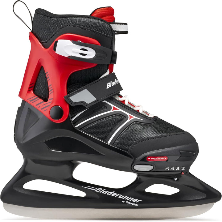 Bladerunner Micro XT Ice Schlittschuh Grössenverstellbar, Jungen, Schwarz/Rot 29-34 (UK: 11J-1 / US: