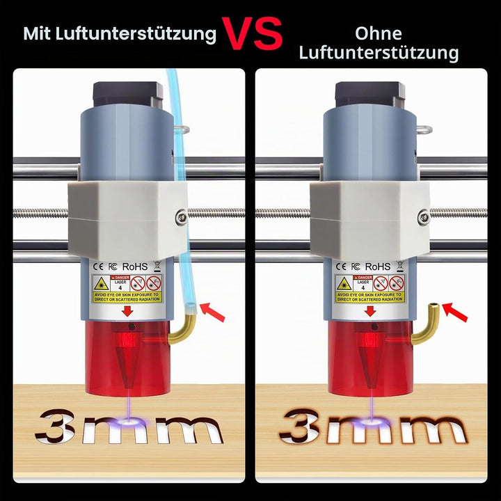 LASER TREE CNC 3018 Lasermodul kit, 5W optischer Leistungslaserkopf mit Luftunterstützung, feste Bre
