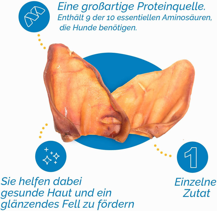 123 Treats Whole Pig Ear Dog Chews Pig Ear Dog Treats (100 Pieces) 100 stück (1er Pack), 100 stü