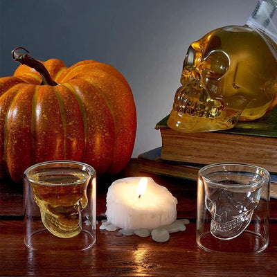 Flaschen Whiskey Skull, Whiskey Karaffe Dekanter, Totenkopf Whisky, Whisky Gläser, Kristall Whiskygl