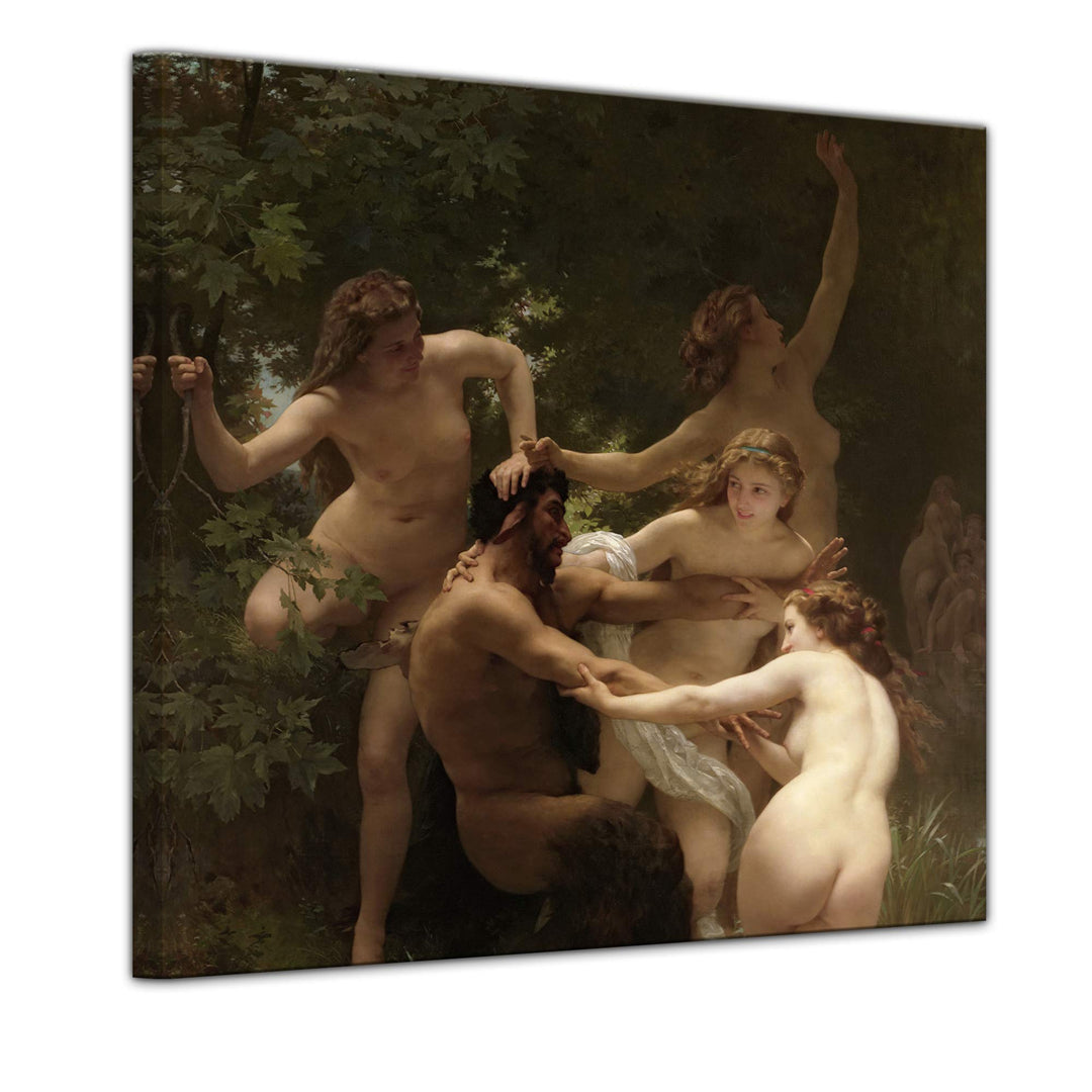 Bilderdepot24 Bild auf Leinwand | William-Adolphe Bouguereau Nymphen und Satyr in 80x80 cm als Wandb