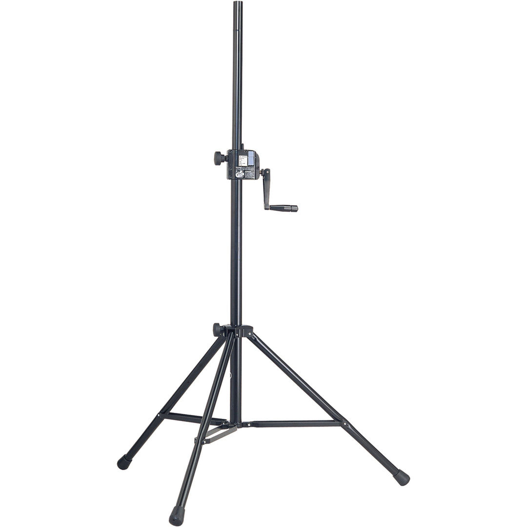 K&M 21302 Boxenstativ Schwarz aus Stahl, Starline – mit Kurbelgetriebe und eingepresste Gewindebuchs