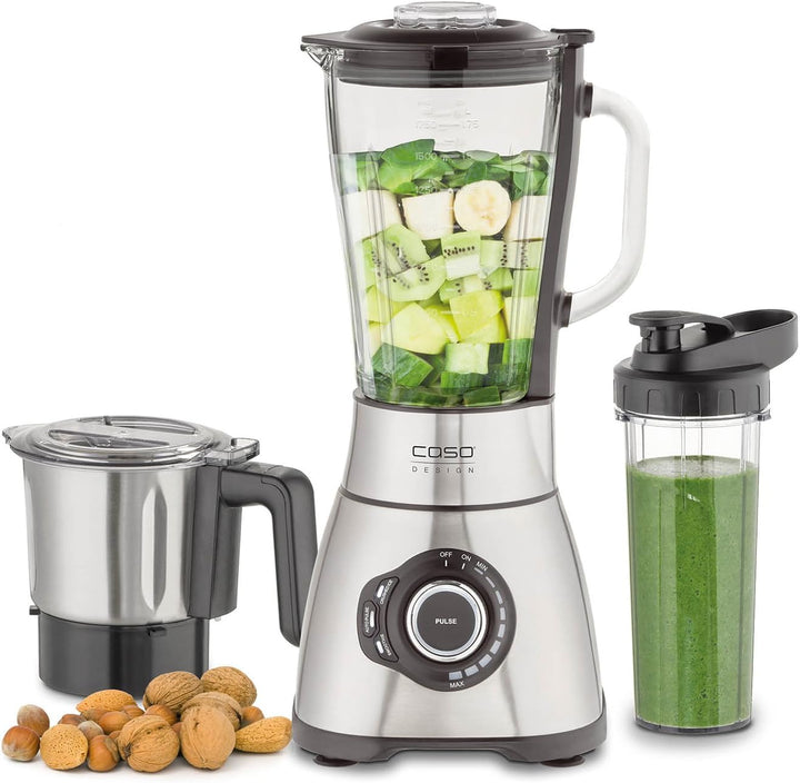 CASO B 1800 PowerBlender-Set - Standmixer, 28.000 U/min, Glasbehälter 1,75 L, inkl. Trinkflasche und