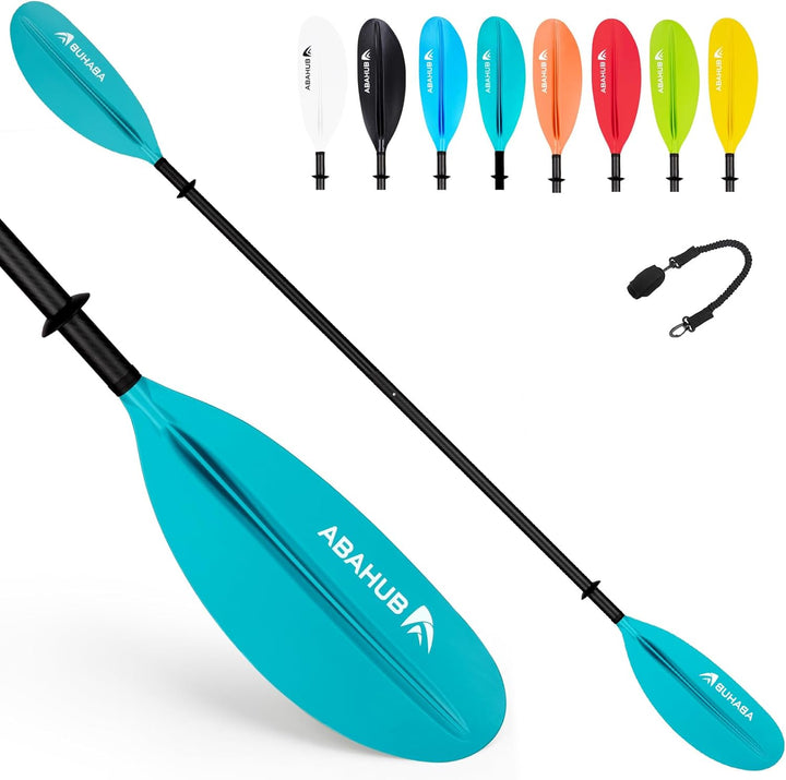 Abahub Carbon Kajak Paddel 230cm mit Paddelleine für Kajakfahren Ruderboot Kanusport, Carbonschaft K
