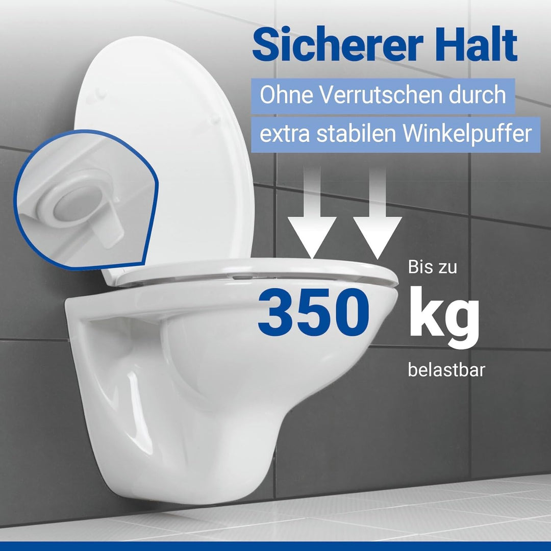 WENKO WC-Sitz Rieti, hygienischer Toilettensitz mit Absenkautomatik, stabiler WC-Deckel bis 350 kg b