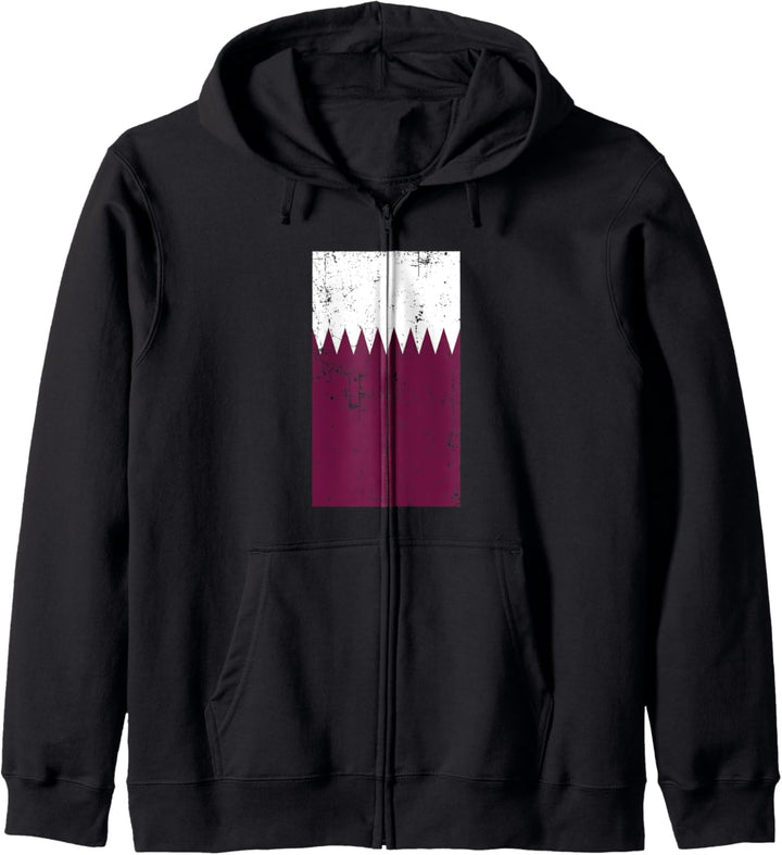 State of Qatar Middle East Doha Distressed Flag Kapuzenjacke