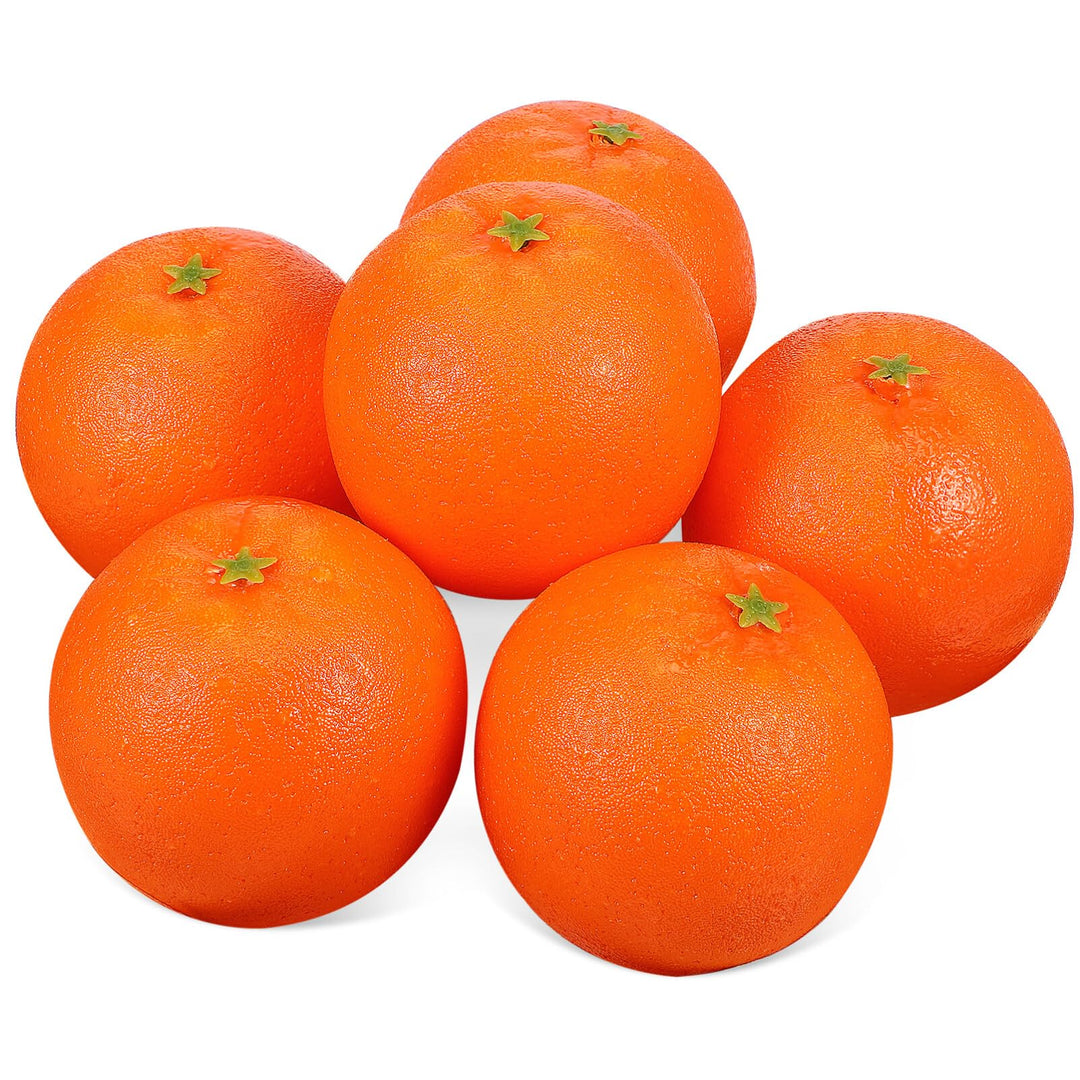 Gadpiparty 6 Stück Künstliche Orangen Künstliche Früchte Simulationsorangen Stillleben-Sets Realisti