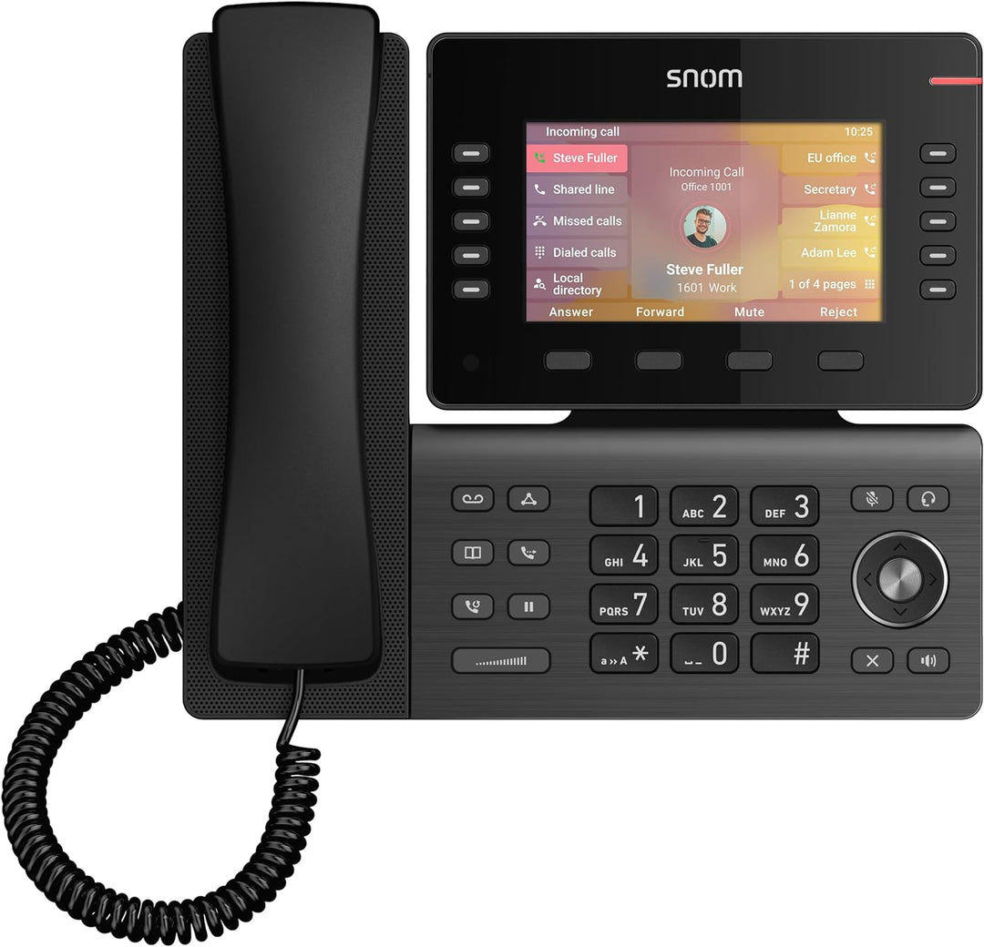 Snom D865 IP Telefon, SIP Tischtelefon, 5" IPS-Farbdisplay 1280 x 720 Pixel, 12 SIP-Identitäten, 10