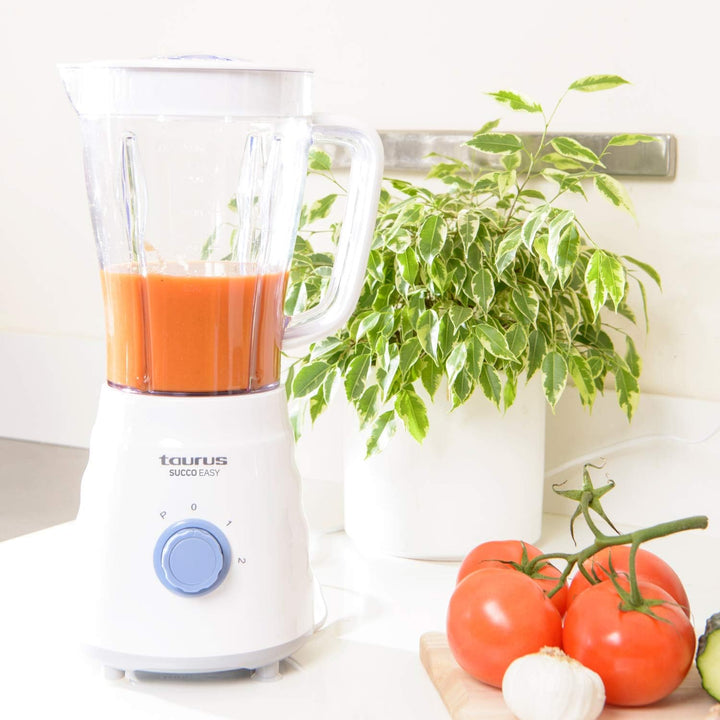 Taurus Succo Easy Standmixer, 500 W, Kunststoff, 2 Geschwindigkeiten, Weiss und Blau, 500 W