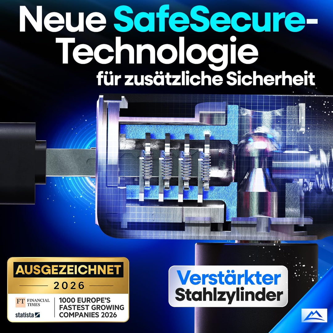 NEXTCOVER® Fahrradschloss LockOne mit Schlüssel I - [SAFESECURE] Fahrradschloss hohe Sicherheit I ro