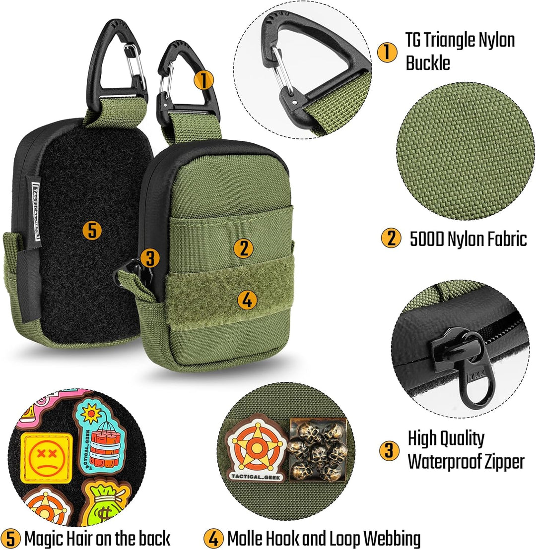 TACTICAL GEEK Storage A6 Mini EDC Organizer - 2-Taschen Premium 500D Cordura Nylon Tasche Für AirPod
